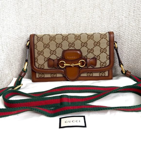 Authentic Gucci mini crossbody bag brown canvas - Picture 1 of 16